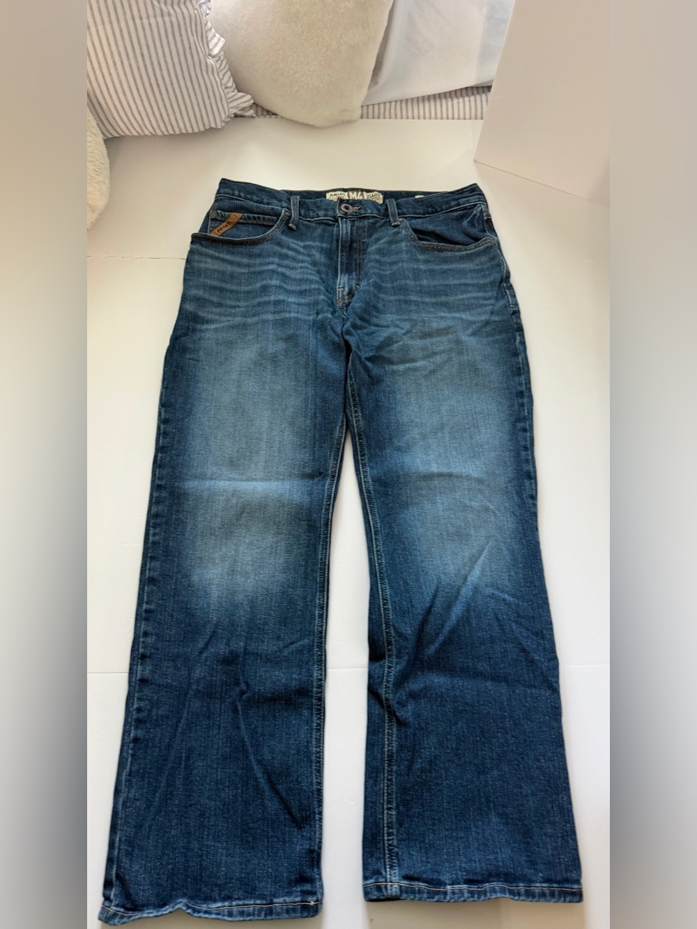 Ariat Men's Bootcut Jeans in Dark Blue Denim - Picture 7 of 8